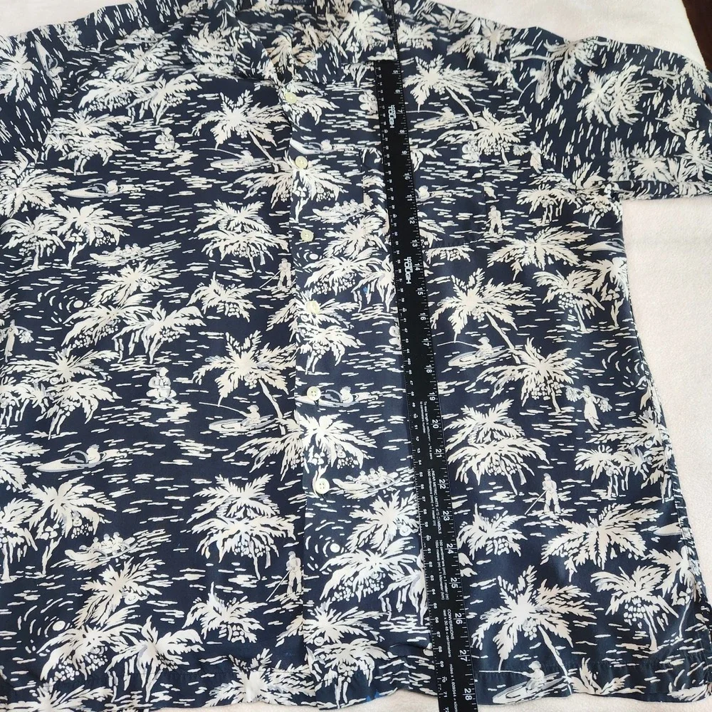 Vtg POLO RALPH LAUREN Caldwell Shirt Mens Large Black Aloha Loop Collar Beach